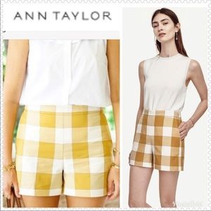 Ann Taylor Gingham High Waist Shorts